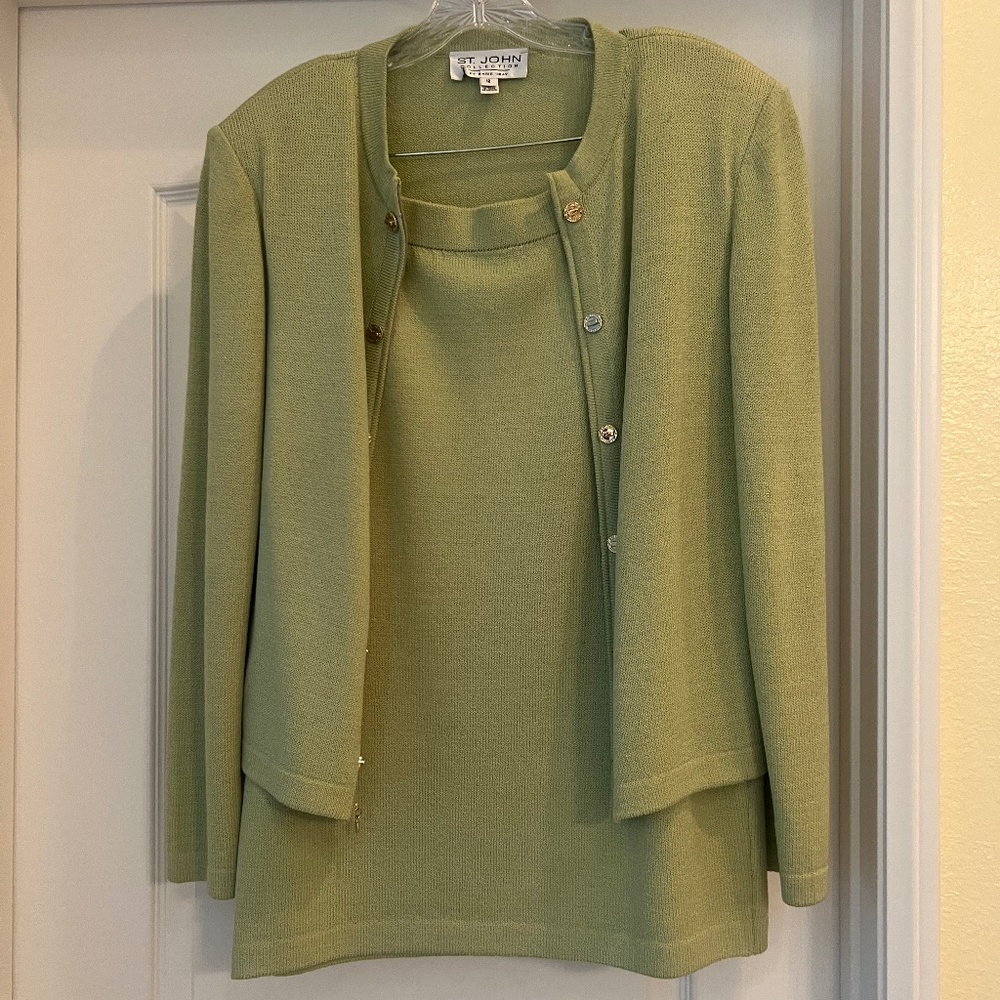 COPY - St John Green Knit 2 Piece Suit